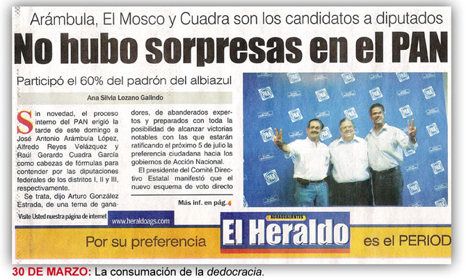 Heraldo de Aguascalientes, 30 de marzo