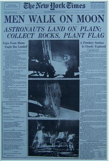 Portada de The New York Times del 21 de julio de 1969