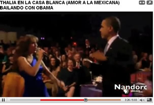 Thalía baila con Obama